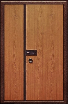 Полуторная дверь с отделкой ламинатом 03