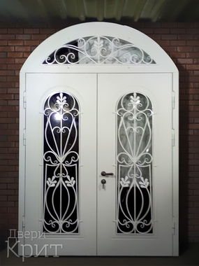 Арочная дверь со стеклопакетом 