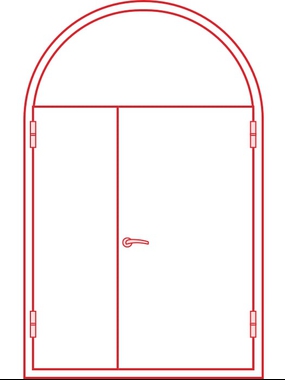 Полуторная арочная глухая с фрамугой