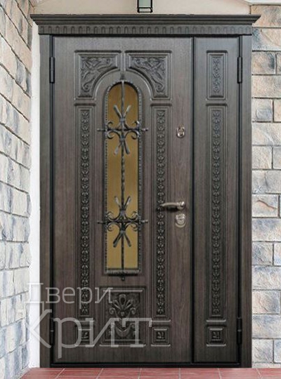 Полуторная дверь с отделкой Винорит