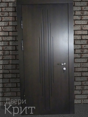 Входная дверь с темной МДФ панелью