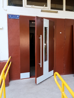 Полуторная дверь с порошковым напылением 252
