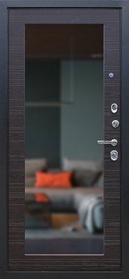 МДФ фрезерованная 12 мм, с большим зеркалом, цвет «Венге поперечный»