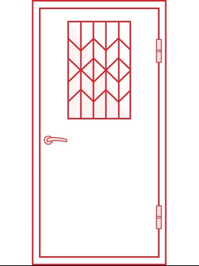 Однопольная с решеткой или стеклопакетом