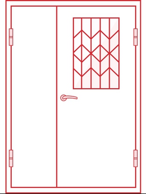 Полуторная с решеткой или стеклопакетом