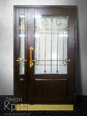 Тамбурная дверь со стеклопакетом и ковкой
